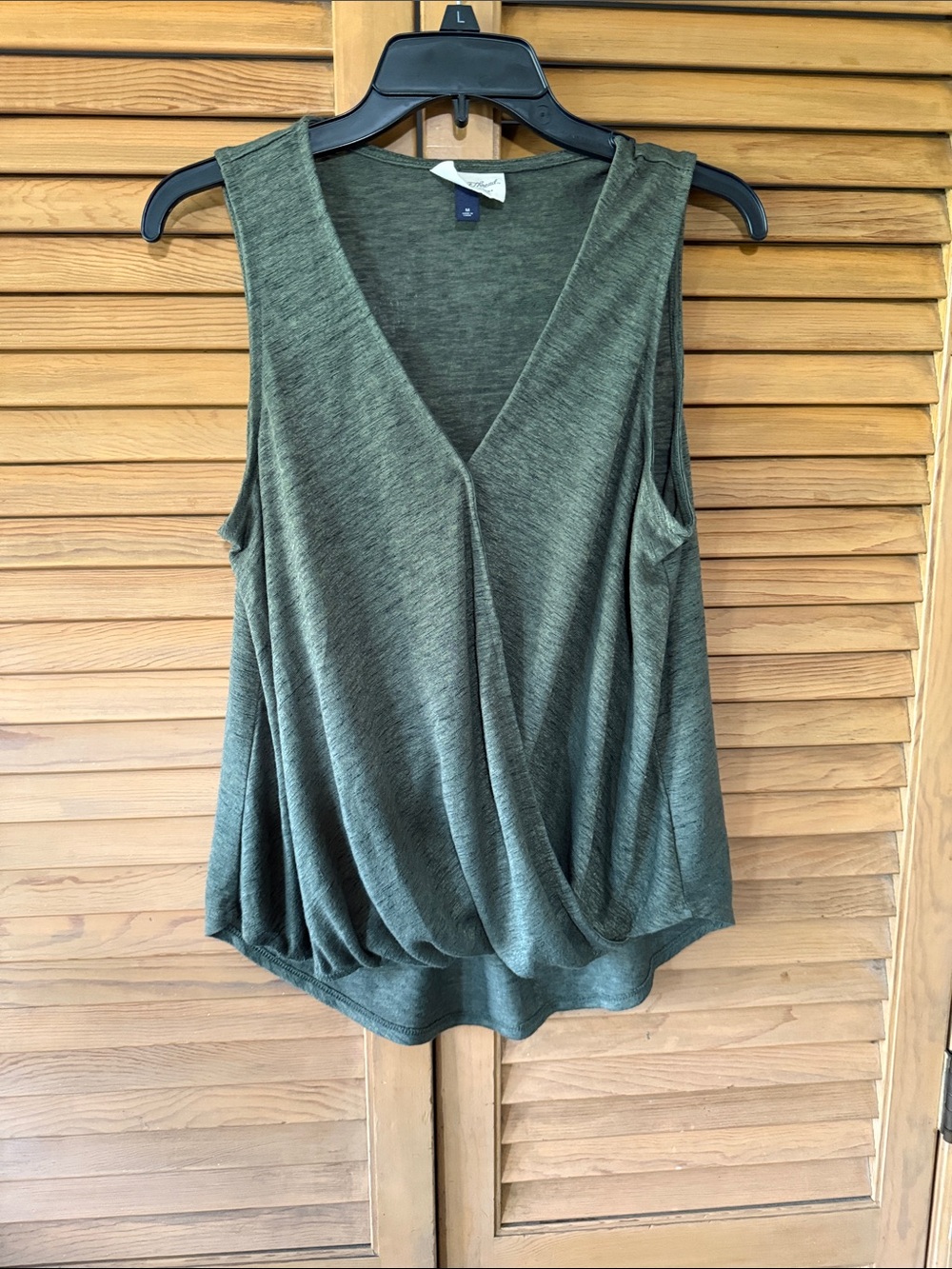 Universal Thread Olive Green Draped V-Neck Tank